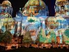 The Berlin Cathedral was lit up with colors during the festival of lights