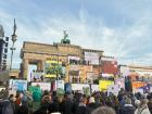View of Brandenburg Gate from the "35 Jahre Mauerfall" celebration (35 years since the fall of the Berlin Wall) 