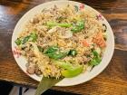 Beef fried rice that I got from a local restaurant with fresh vegetables and soft beef. The taste is unreal!