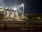 This is a picture of the stadium after the game; so many people are trying to leave!