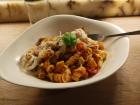 This is the best pasta dish I've ever had, served at a nearby restaurant called Vapiano's