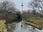 Vew of the Luisenpark with the communication tower in the back