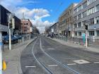 Metal tracks and cables that the trams attach to