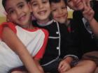 Hoda with all of her students; she helps them learn English