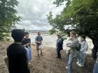 Gathered near the rice paddies
