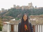 In front of the Alhambra here in Granada, Spain