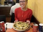 Pizza Pesto and my friend Maya's calzone. It's huge!