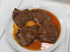 Here is some Prensa Ibérica with Mojo Picón made by me during my tapas cooking class! 