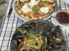 Here are two tasty meals - seafood pasta and margherita pizza!
