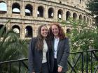 Here I'm posing in front of the Colosseum on my last day of school with my friend after we finished our final presentations.