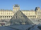 The Pyramid outside of the Louvre, a famous and beautiful museum in Paris!