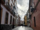 Pictured here is a narrow street in Seville's city center. Many are only big enough for one car! 