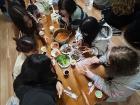 A Korean-style group photo we took during dinner