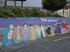 A mural inspired by BTS' "Dynamite"