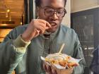 Chomping down some amazing "frites" with truffle mayo 