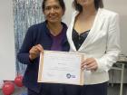 Me and my student Lusmila celebrating her graduation from the course
