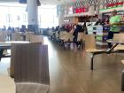 Malls are super popular here, and in the food court, the most popular restaurant is K.F.C.!