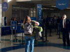 me getting on the plane for Peru