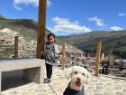 Angie loves to go for walks with her cousin's dog, Copito (which means "little snowflake" in English))