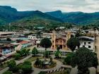 The main square and church in La Peca