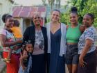 With my first host family; Virginia is on the left with her two kids Steven and Winnie; Doña is seen to the left of me; Rosa is to the right of me in the green top; Graciela is on the far right end