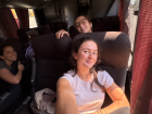 A few friends and I on a commercial bus... much more comfortable and spacious!