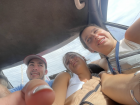 A few friends and I squeezed in the back of a carro publico
