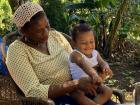 A doña in town with her grandson