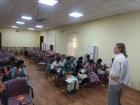 Enseñando un taller de historias personales en Hyderabad, India