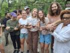 Holding a Boa Constrictor at the Belize zoo!