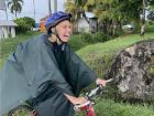 It was a bit rainy that day, so I put on my poncho for my bike ride, ha! 