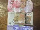 Some Belize dollars. Look at those colors! 