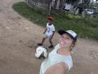 Playing fútbol (aka soccer) with Avian after school! 
