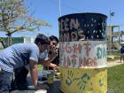 Here are the students from my school painting a trash bin at another one of Oceana's events in my community!