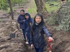 Some students worked in the agriculture field. Lots of digging!