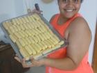 This is my friend, Maria Claudia who taught me how to make "deditos" ("little fingers") at her house