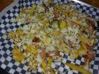 "Salchipapas" are my guilty pleasure for dinner--not so healthy, but unfortunately, they sell them right next door! 