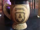 Totumo cup carved with my schools crest