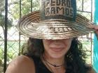 A custom traditional hat with a friend's name
