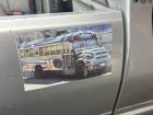 My host dad's bus is called "the little golden star". He's very proud of it