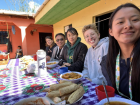 A delicious chicken soup with a side of tamalitos