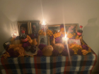 Ofrendas often have flowers, bread, treats and photos!