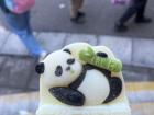 A delicious panda popsicle I had at the Guangzhou Zoo.