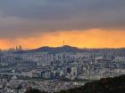 Here's the view of Seoul from the top of a mountain