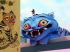 The magpie is often shown with a tiger in Korean folklore. The drawing on the left is a very old Korean folk art painting. The image on the right from movie K-pop Demon Hunters. (Courtesy of the National Museum of Korea and K-pop Demon Hunters) 