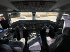 This is called the flight deck where the one or two pilots fly the plane--our 8 hour flight had two pilots