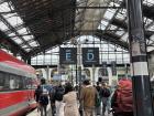 A busy train platform in Paris