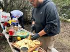 Our friend we met here cooking us the arepas for lunch!