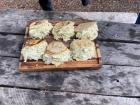 The chicken arepas with avocado, onion and mayonnaise