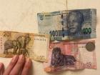 R100, R50, R20, R2 (coin)